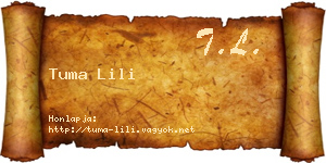 Tuma Lili névjegykártya